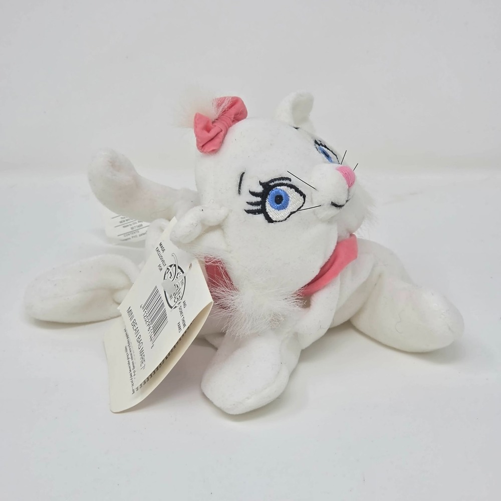 Disney Store Aristocats MARIE Cat Beanbag Plush 7" Stuffed Animal Vintage WT